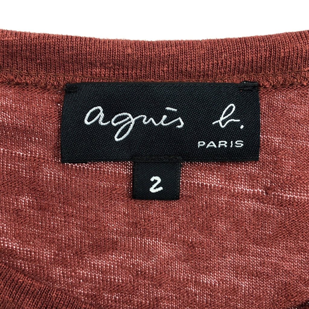 Agnes b. / アニエスベー | スナップボタン リネン カーディガン | 2 | ブラウン系 | レディース