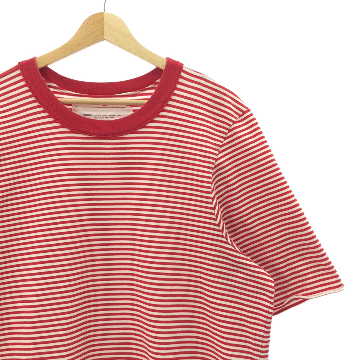 CAMIEL FORTGENS / カミエルフォートへンス | S/S BIG TEE / ボーダー クルーネック オーバー Tシャツ カットソー | M | レッド | メンズ