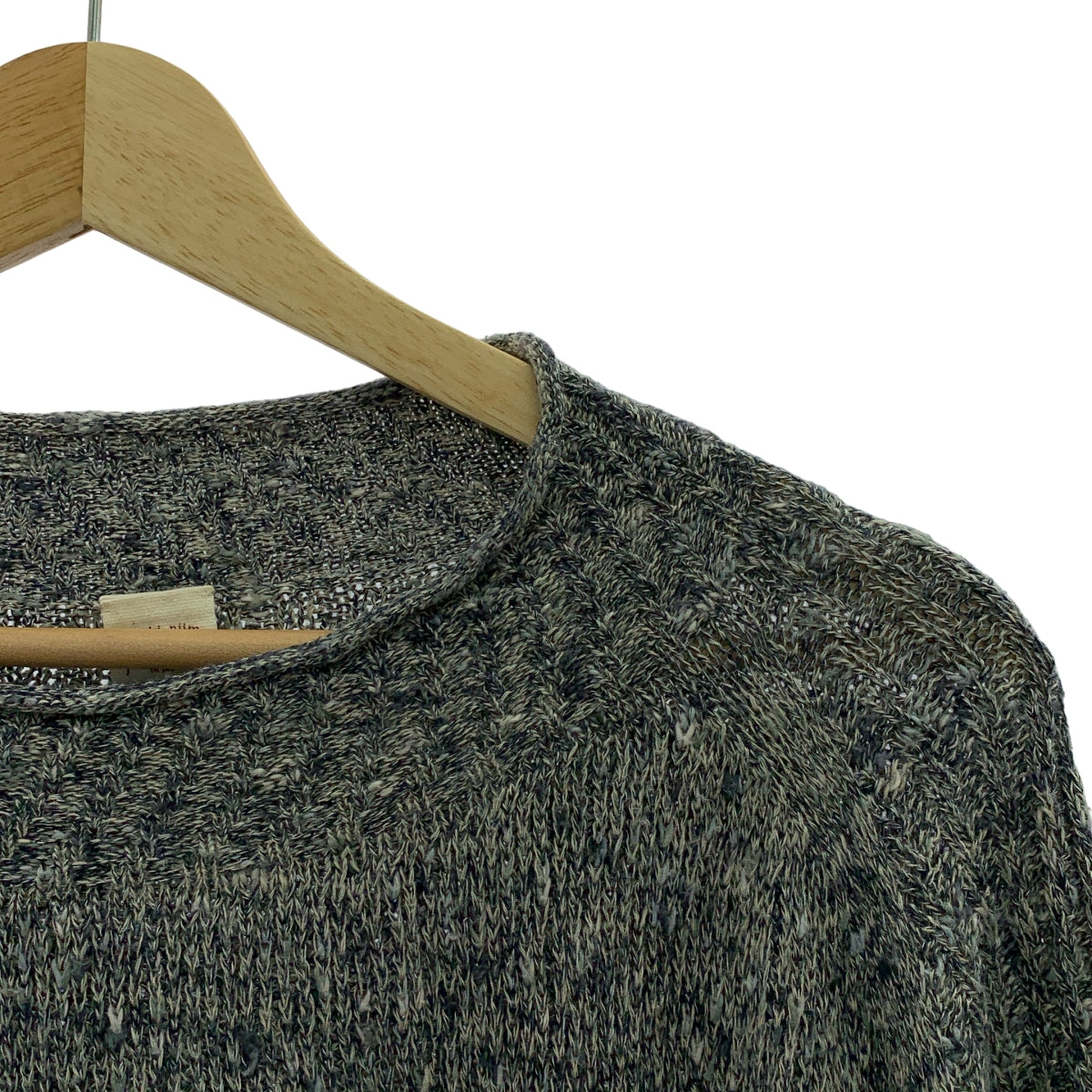 tamaki niime 玉木新雌 / タマキニイメ | コットン マルチカラー プルオーバー ニット | ブルー/グレー | レディース