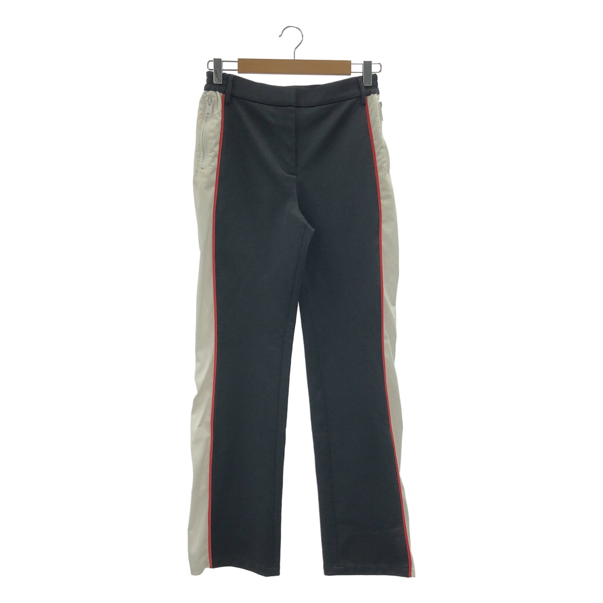 Burberry / バーバリー | Mesh Striped Jersey Tailored Trousers メッシュ ライン ストレートパンツ | 36 | ブラック/ホワイト | レディース