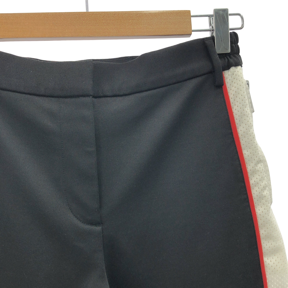 Burberry / バーバリー | Mesh Striped Jersey Tailored Trousers メッシュ ライン ストレートパンツ | 36 | ブラック/ホワイト | レディース