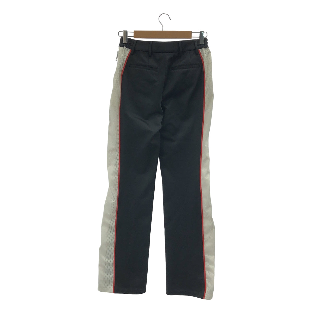 Burberry / バーバリー | Mesh Striped Jersey Tailored Trousers メッシュ ライン ストレートパンツ | 36 | ブラック/ホワイト | レディース