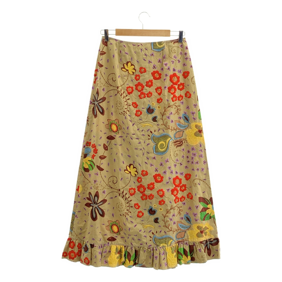 PHILOSOPHY DI ALBERT / 필로소피 디 알베르타 페레티 | 코튼 비즈 장식 프릴 롱 스커트 | S |