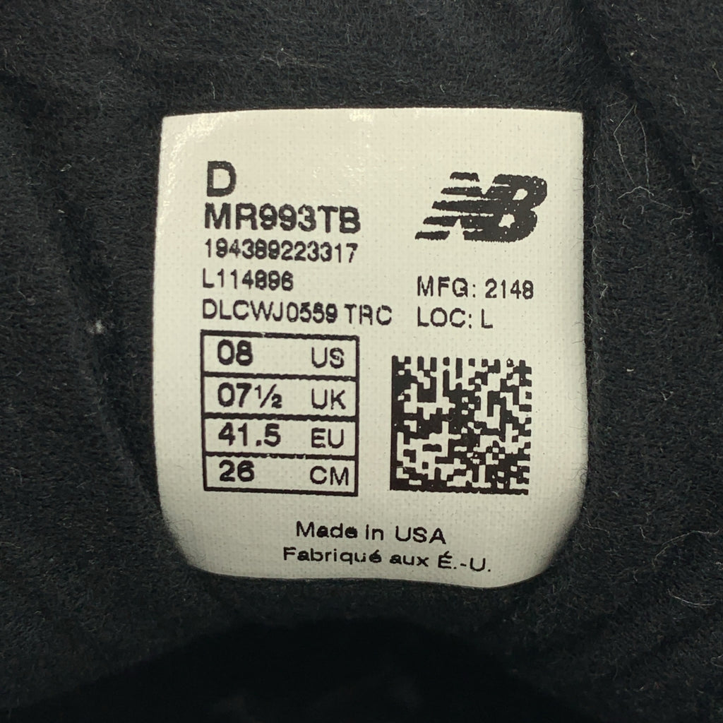 New Balance / ニューバランス | MR993TB USA製 トリプルブラック スニーカー | 26 | メンズ