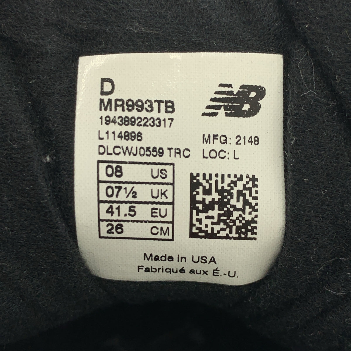 【美品】  New Balance / ニューバランス | MR993TB USA製 トリプルブラック スニーカー | 26 | ブラック | メンズ