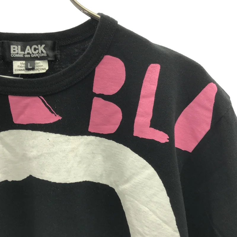 BLACK COMME des GARCONS / ブラックコムデギャルソン | 2023SS | コットン ロゴ プリント クルーネック Tシャツ カットソー | L | メンズ