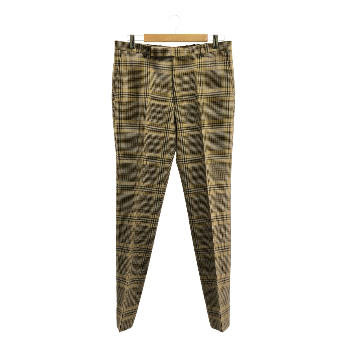 [新] AURALEE | 羊毛嗶嘰格紋窄腿褲 | 尺寸 5 | 米色 | 男款