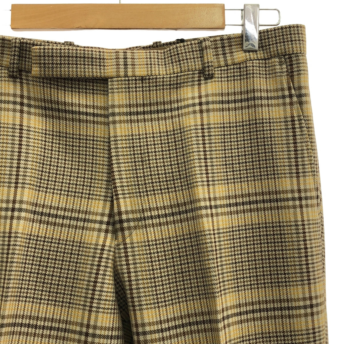 [新] AURALEE | 羊毛嗶嘰格紋窄腿褲 | 尺寸 5 | 米色 | 男款