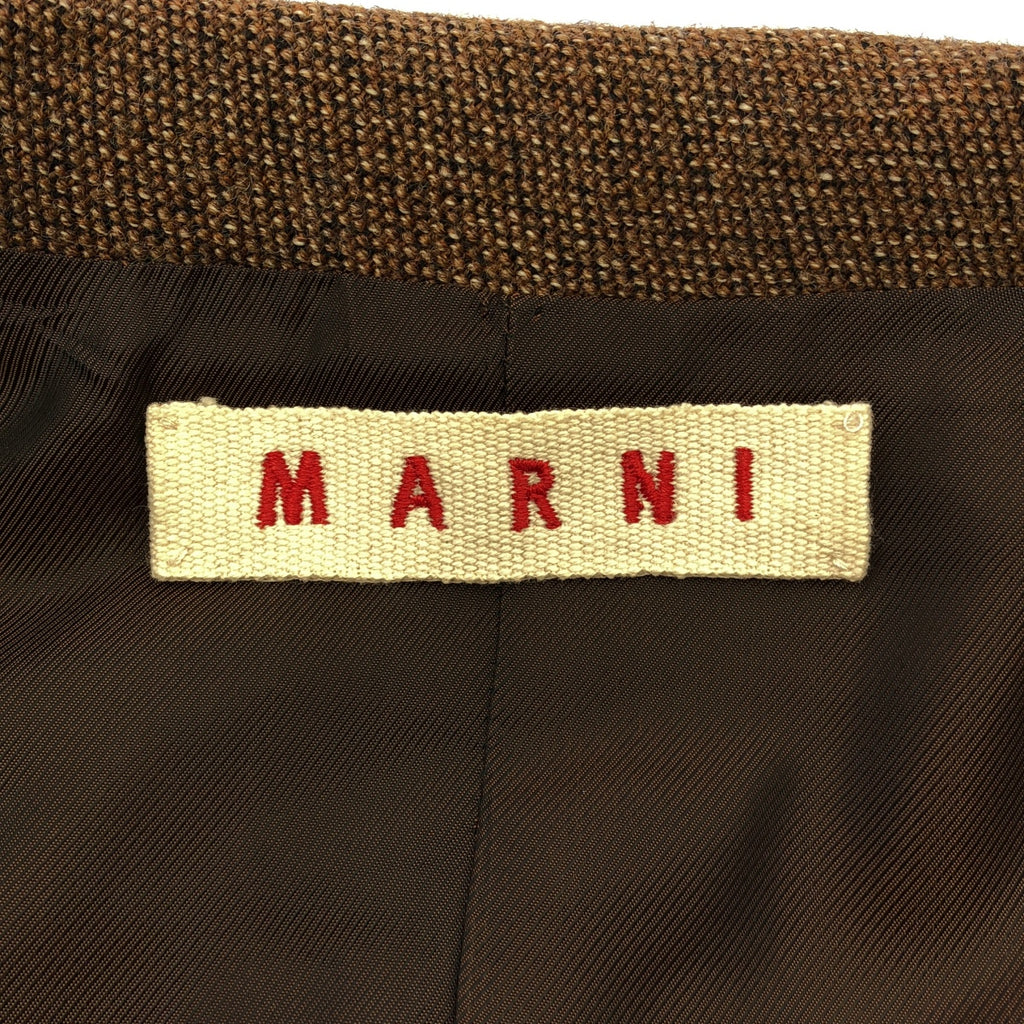 MARNI / 마르니 | 라운드 컬러 울 숏 재킷 | 40 | 브라운 | 여성