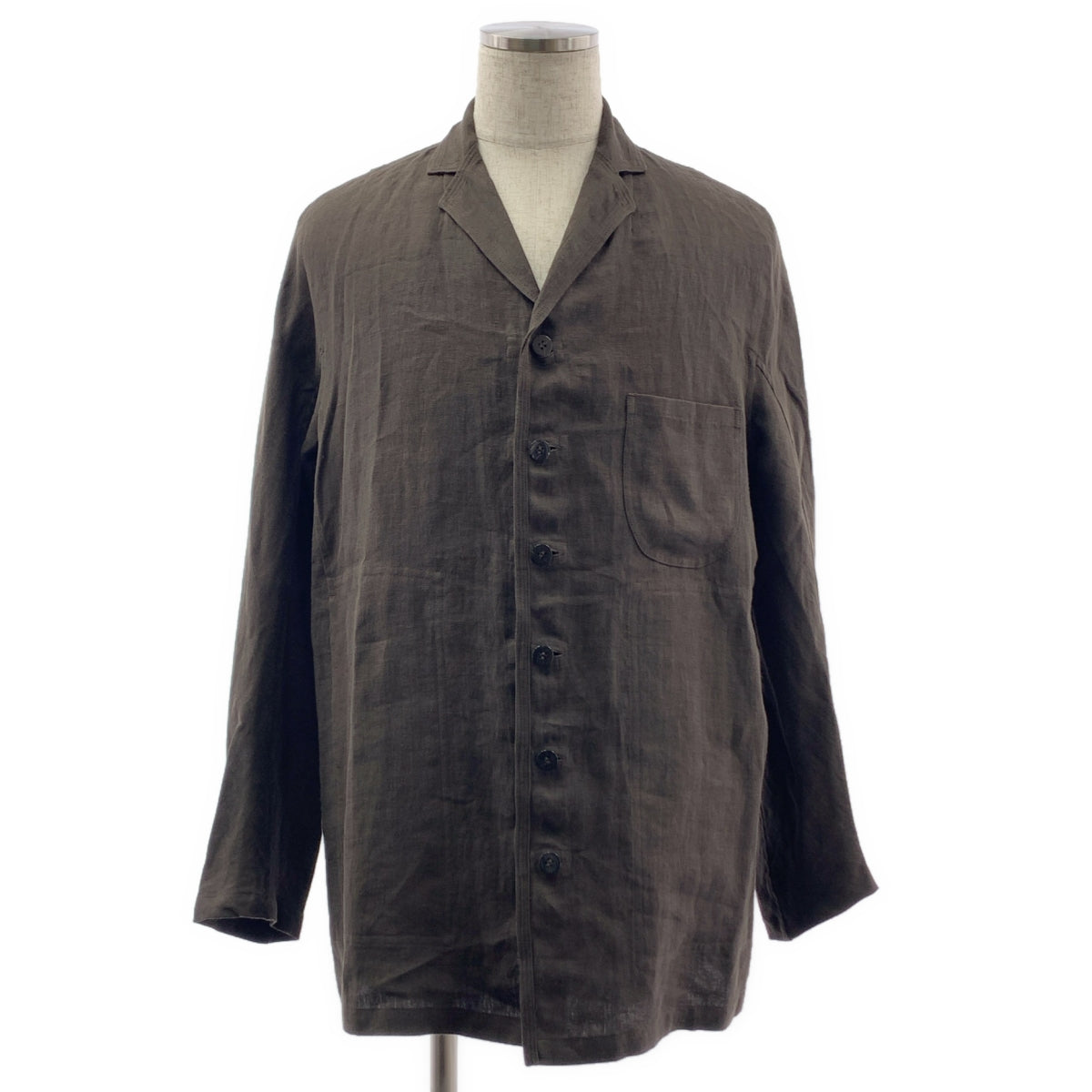 JURGEN LEHL | 亞麻單排扣外套配抽繩寬腿休閒褲 | F碼 | 棕色 | 男款