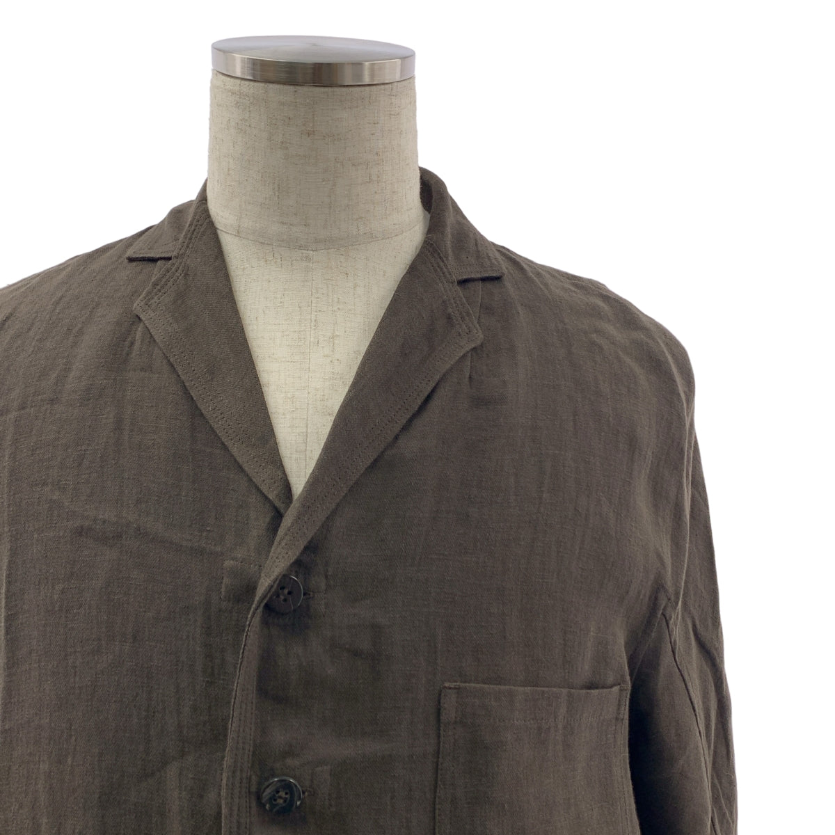 JURGEN LEHL | 亞麻單排扣外套配抽繩寬腿休閒褲 | F碼 | 棕色 | 男款