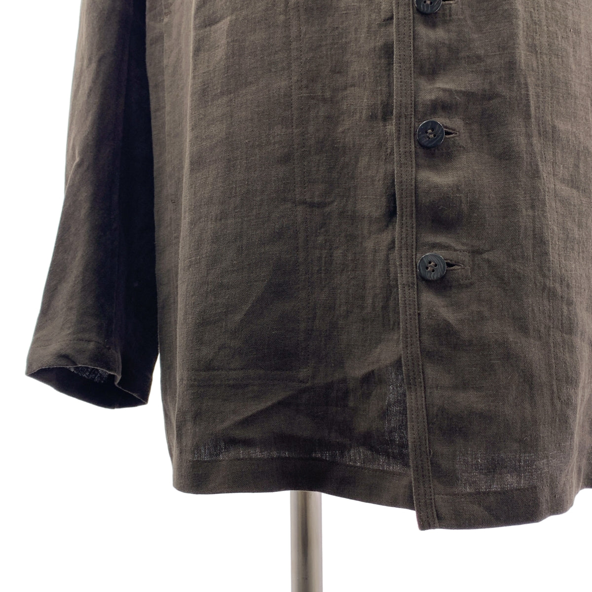 【美品】  JURGEN LEHL / ヨーガンレール | リネン シングルブレスト ジャケット / ドローストリング ワイド イージーパンツ | F | ブラウン | メンズ