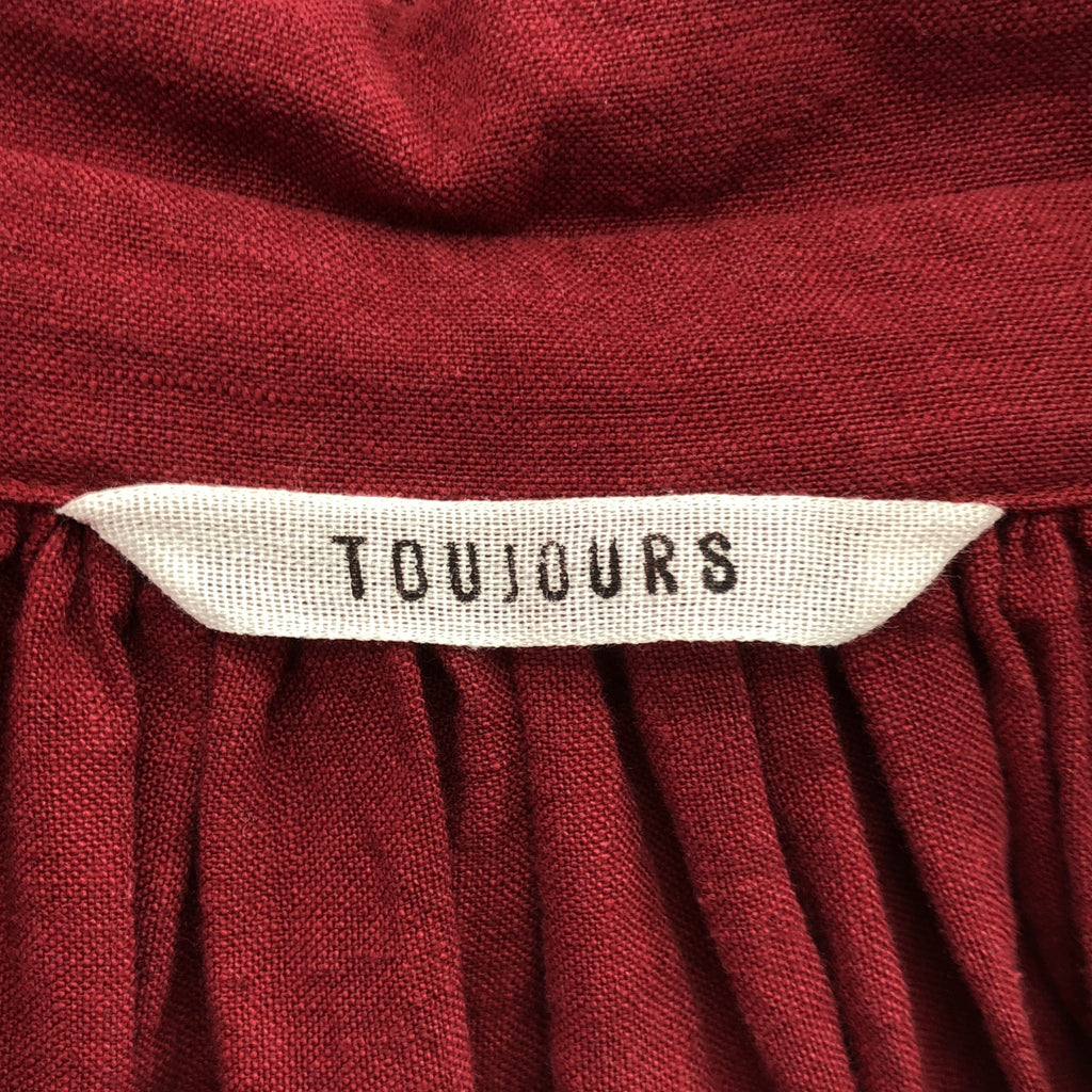 TOUJOURS | 棉麻褶皺寬鬆襯衫式上衣 | F碼 | 女款