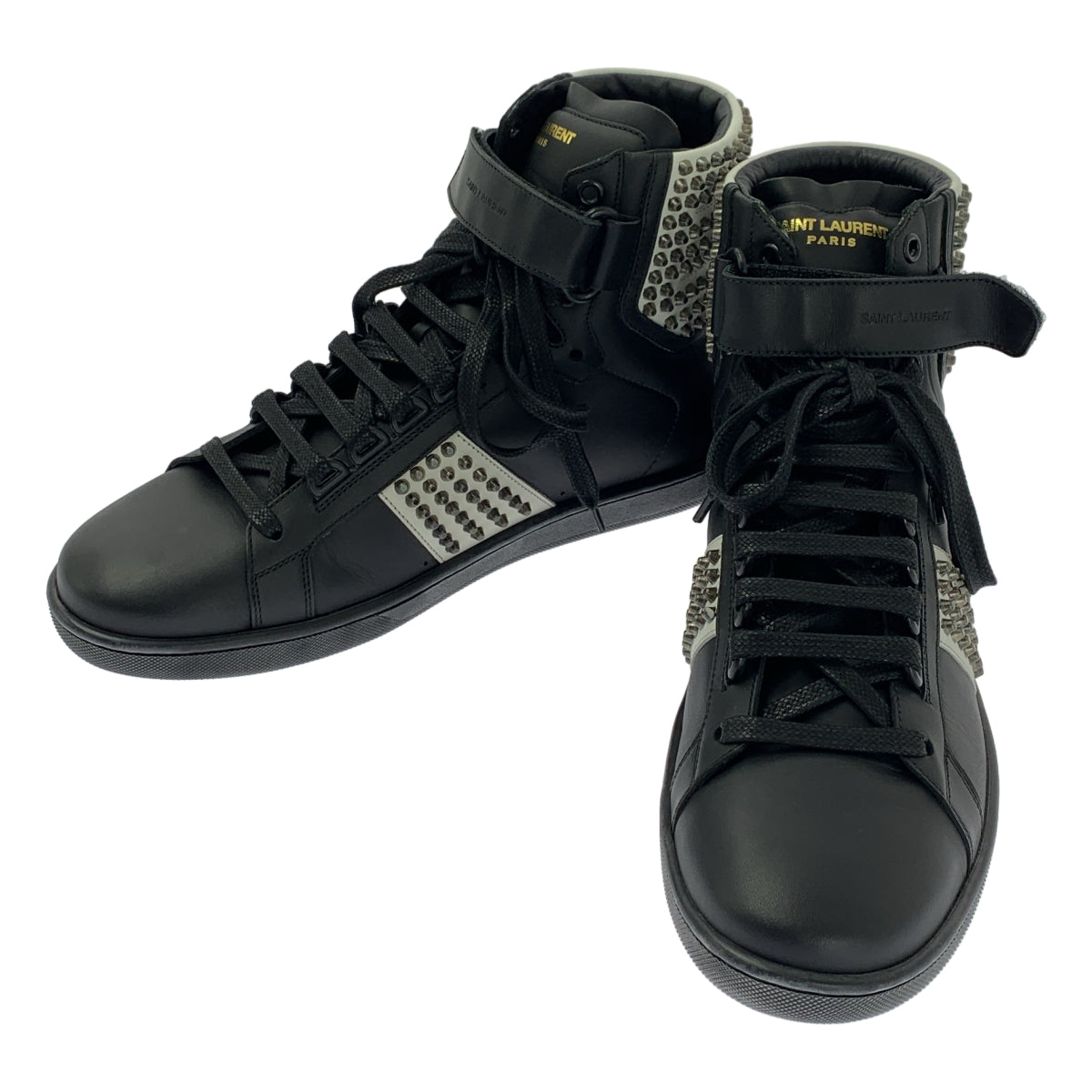 SAINT LAURENT PARIS | 鉚釘皮革高筒運動鞋 | 尺寸 41 | 男款