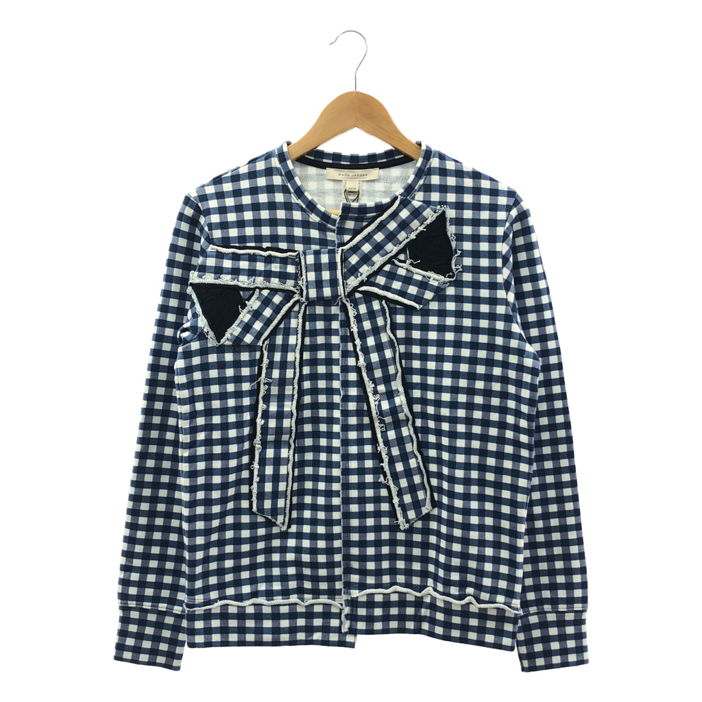MARC JACOBS / マークジェイコブス | ギンガムチェック リボンデザイン クルーネックスウェット | XS | レディース