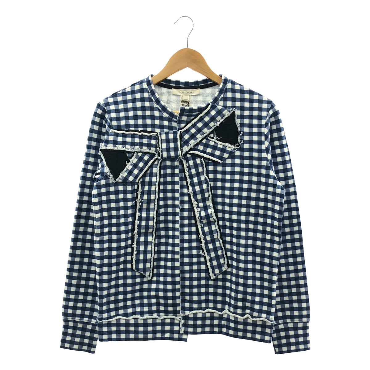 MARC JACOBS / 마크 제이콥스 | 깅엄 체크 리본 디자인 크루넥 스웨트 | XS |