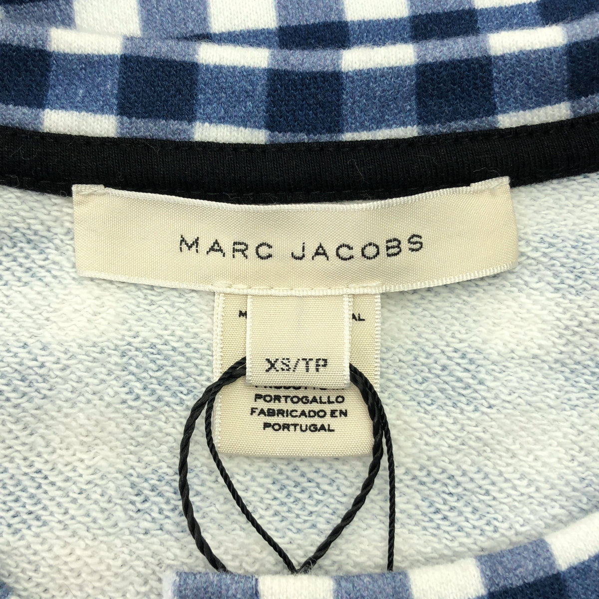MARC JACOBS / 마크 제이콥스 | 깅엄 체크 리본 디자인 크루넥 스웨트 | XS |
