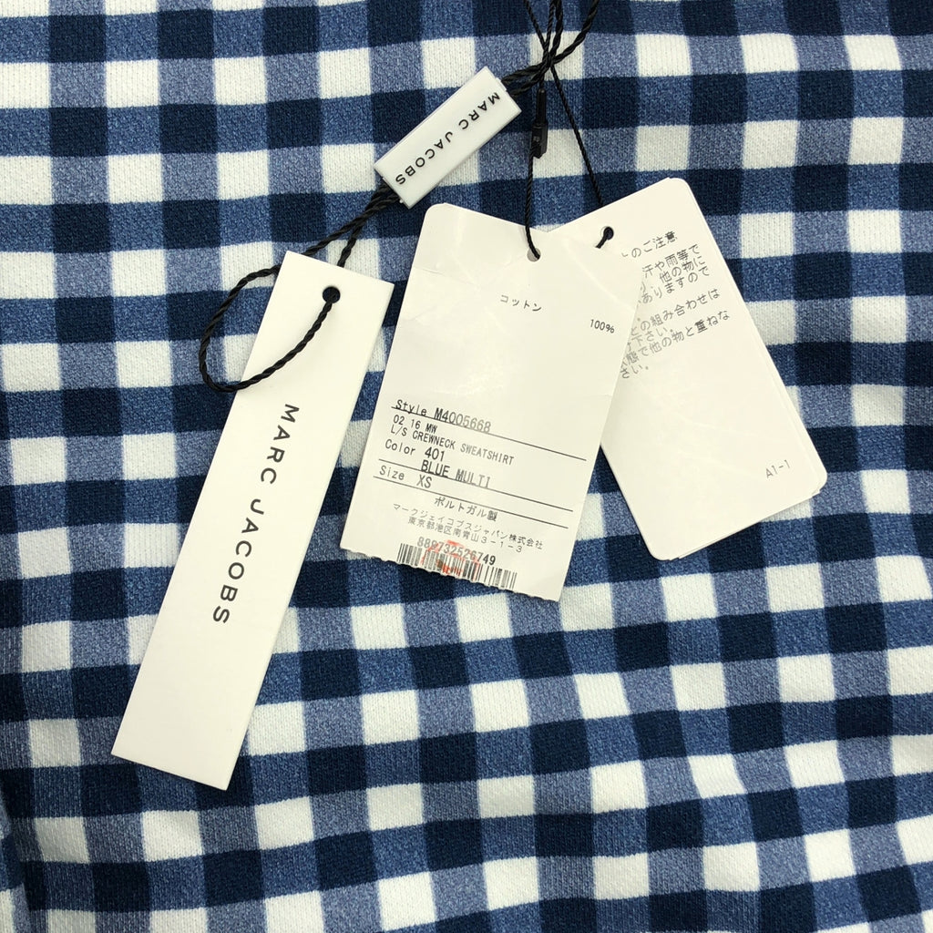 MARC JACOBS / マークジェイコブス | ギンガムチェック リボンデザイン クルーネックスウェット | XS | レディース