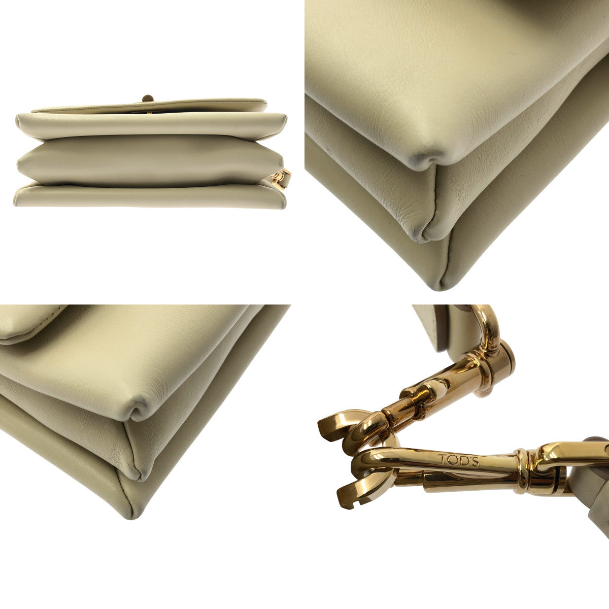 TOD'S | T 型皮革永恆翻蓋單肩包 | 米色 | 女款