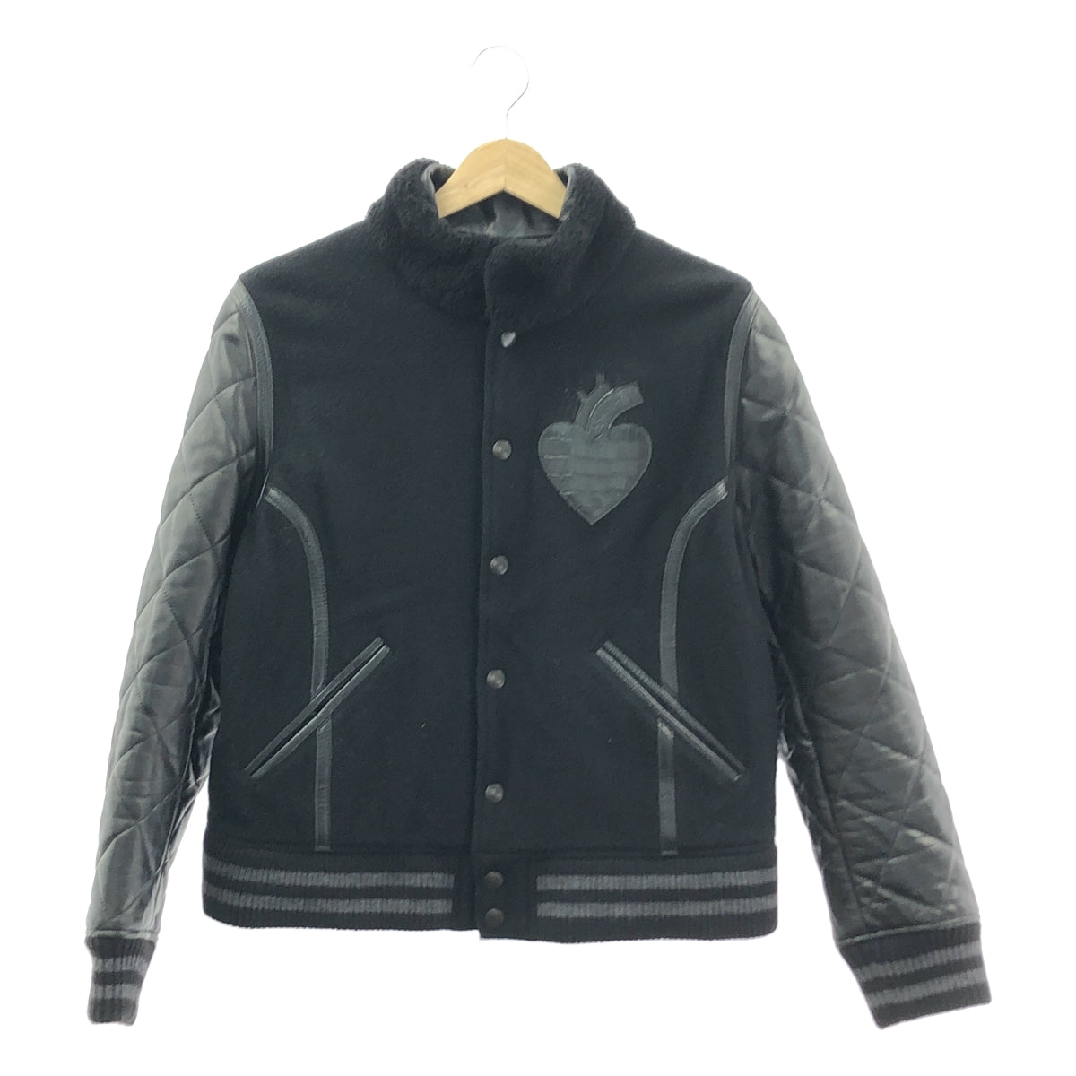 UNDER COVER | 皮革絎縫袖體育場夾克 | 3 碼 | 女款