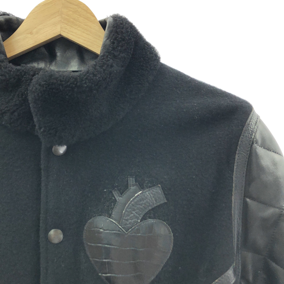 UNDER COVER | 皮革絎縫袖體育場夾克 | 3 碼 | 女款