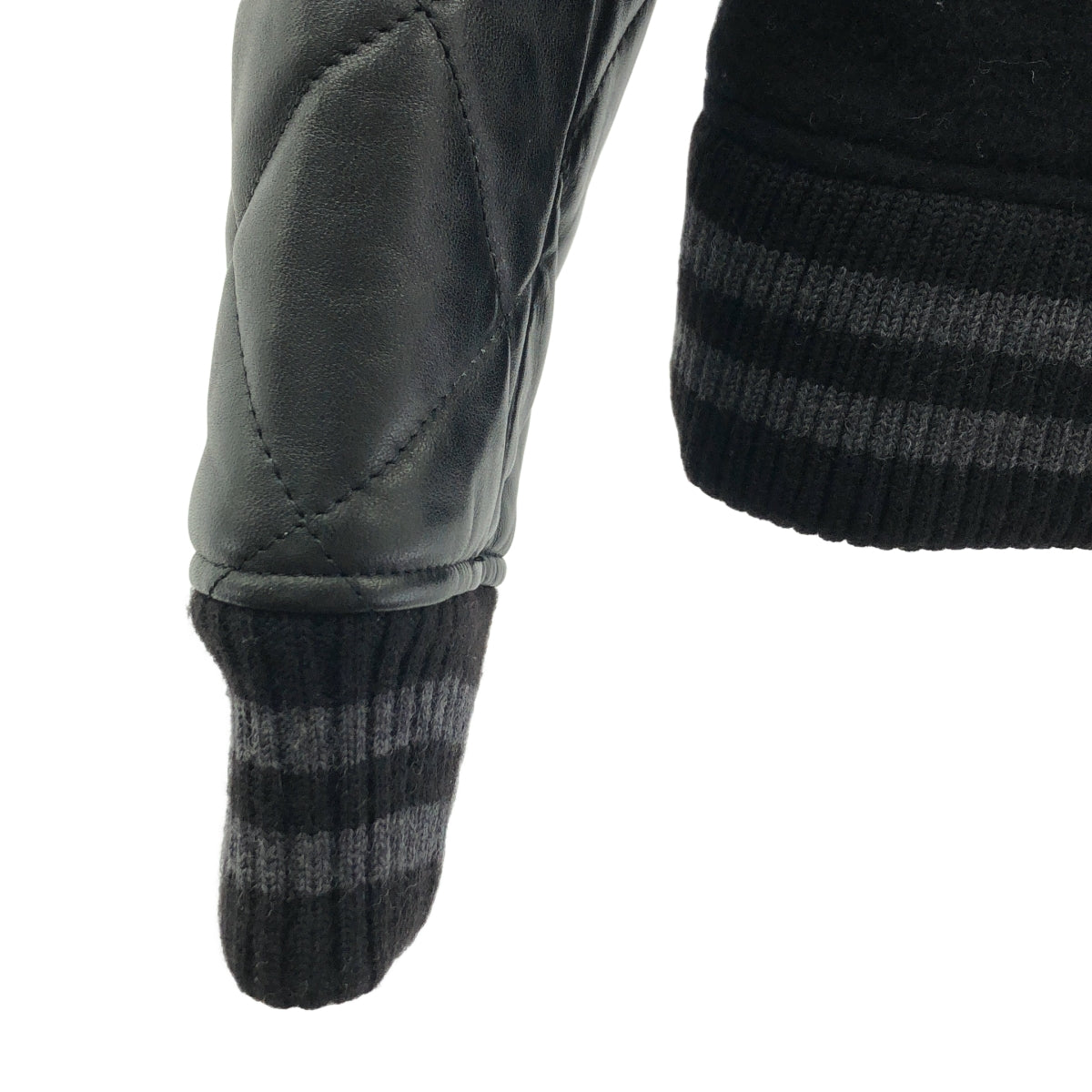 UNDER COVER | 皮革絎縫袖體育場夾克 | 3 碼 | 女款