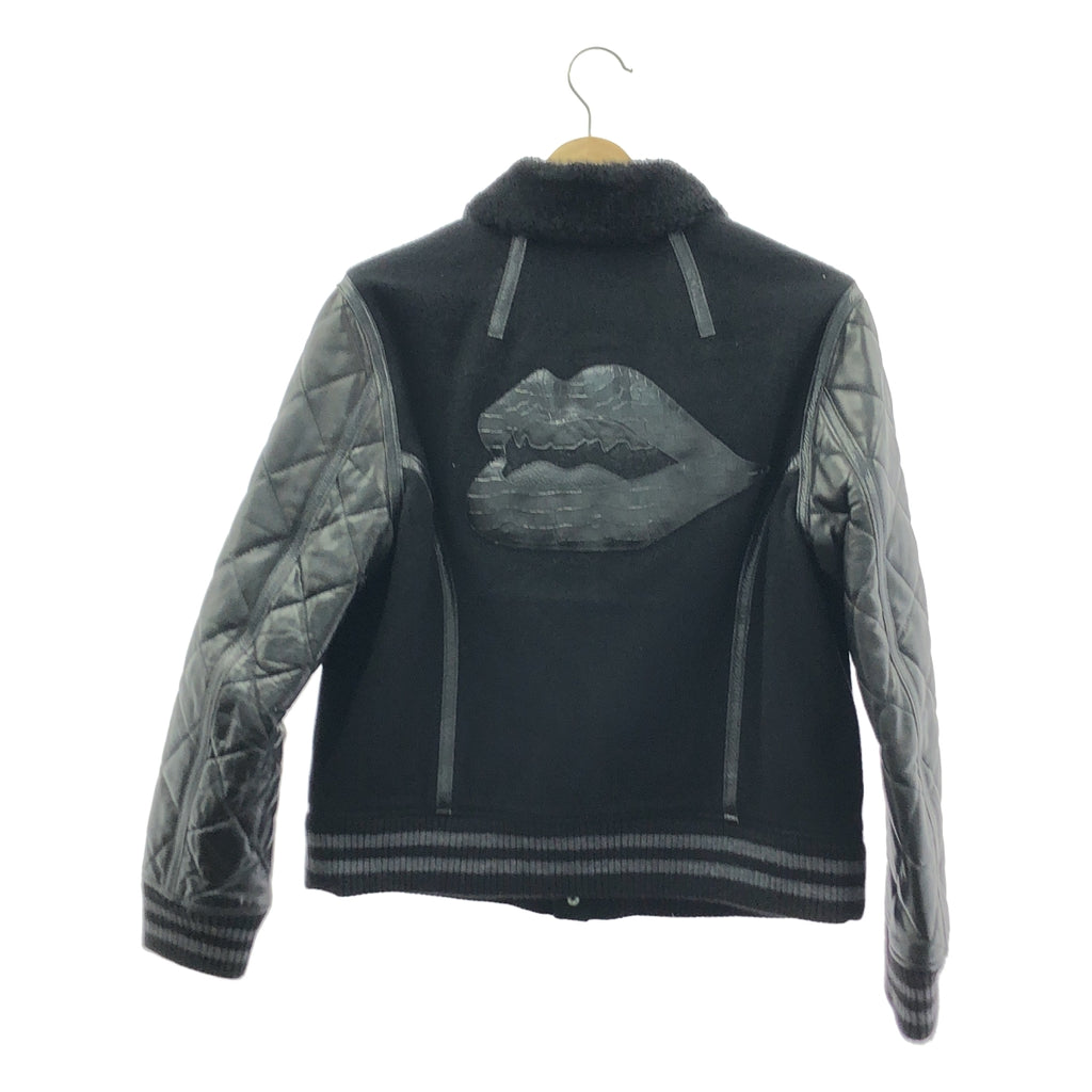 UNDER COVER | 皮革絎縫袖體育場夾克 | 3 碼 | 女款