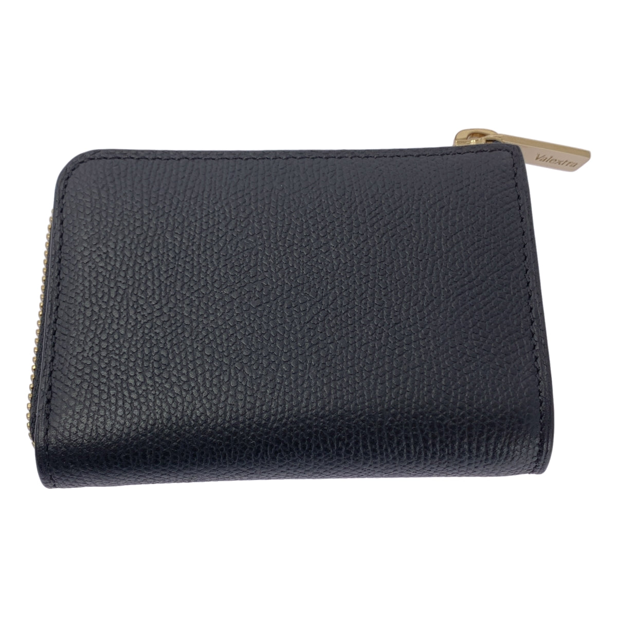 【美品】  Valextra / ヴァレクストラ | L字 ジップキーホルダー スモールウォレット 財布 | ブラック | レディース