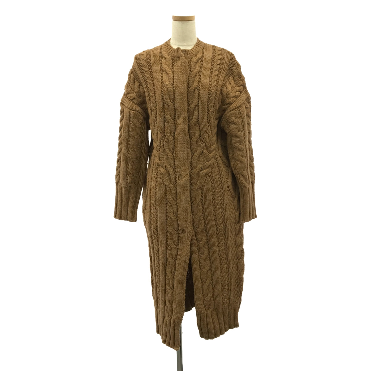 TICCA | Cable Cardigan with Belt | F | Brown | Women's