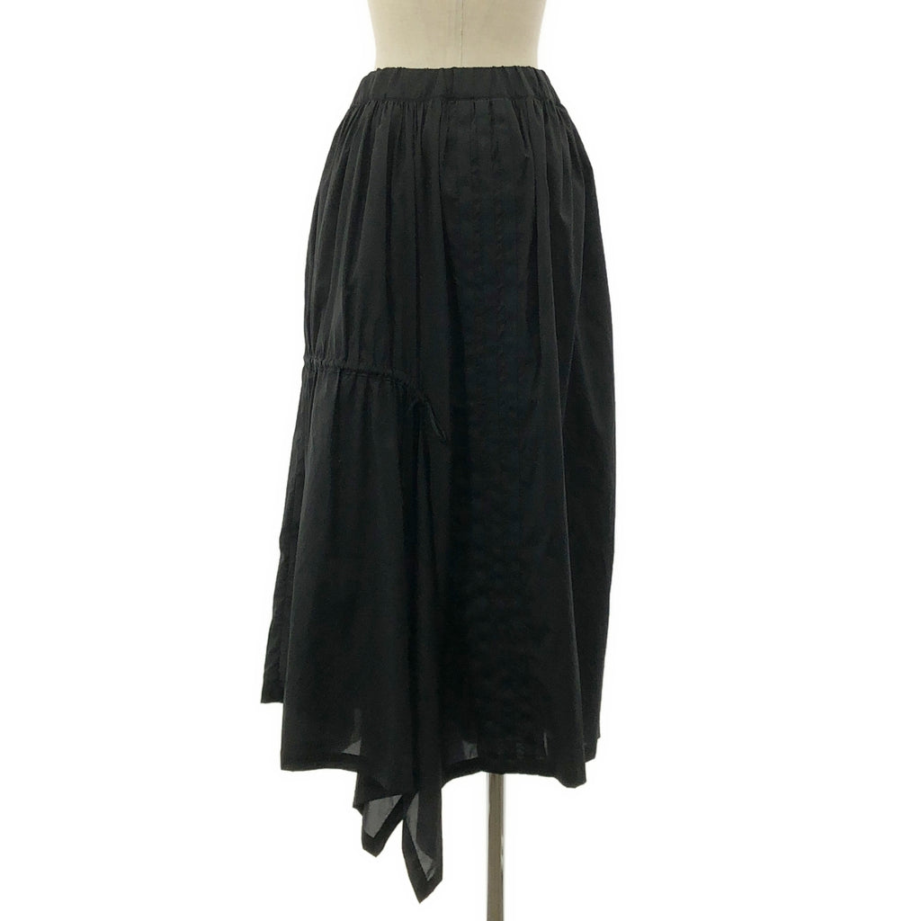 Y-3 / 와이스리 | 사이드 라인 개더 비대칭 롱 스커트 | XXS | 블랙 |