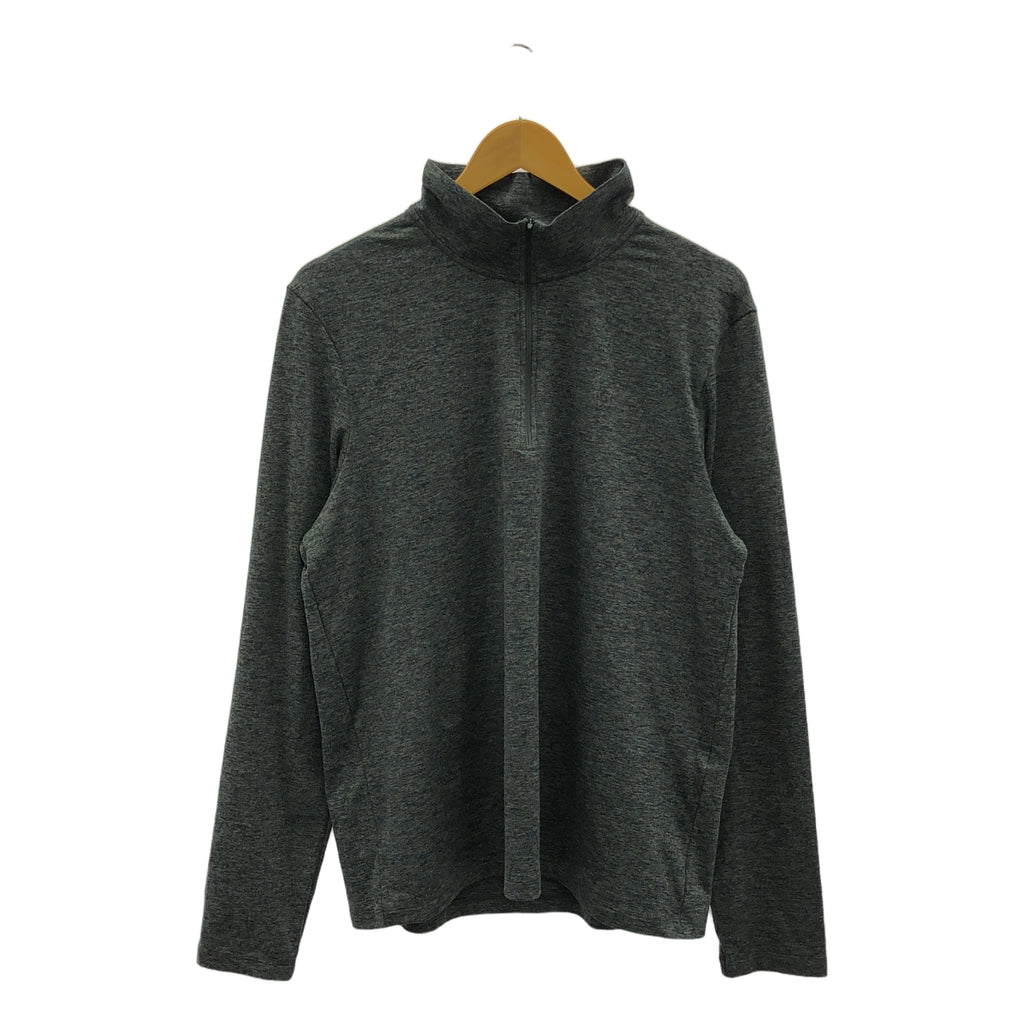 【미품】 alo / 애로우 | Conquer 1/4 Zip Reform Long Sleeve 콘카 리폼 하프 Zip 롱 슬리브 컷 톱 | M | Athletic Heather Grey / 그레이 | 남성