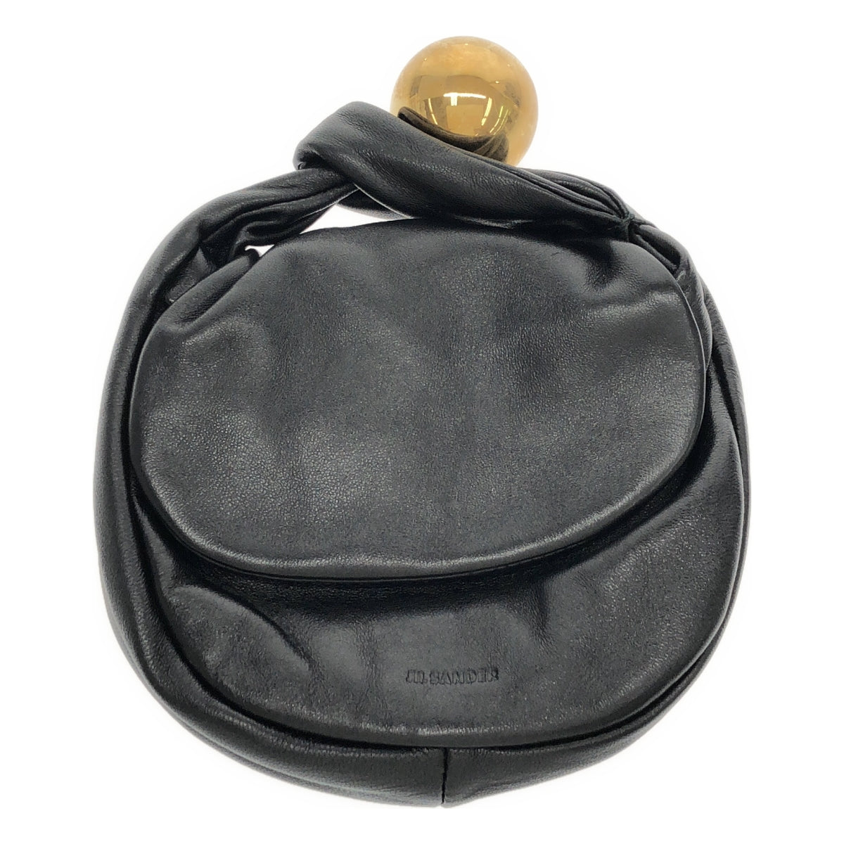 JIL SANDER / ジルサンダー | SPHERE POUCH SM ハンドバッグ | ブラック/ゴールド | レディース