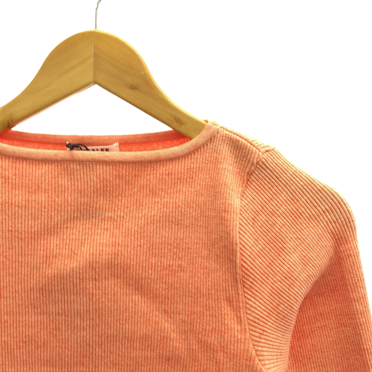 【美品】  AURALEE / オーラリー | 2024SS | × Ron Herman / EXCLUSIVE RIB TURTLE NECK L/S TEE カットソー | 1 | ライトオレンジ | レディース