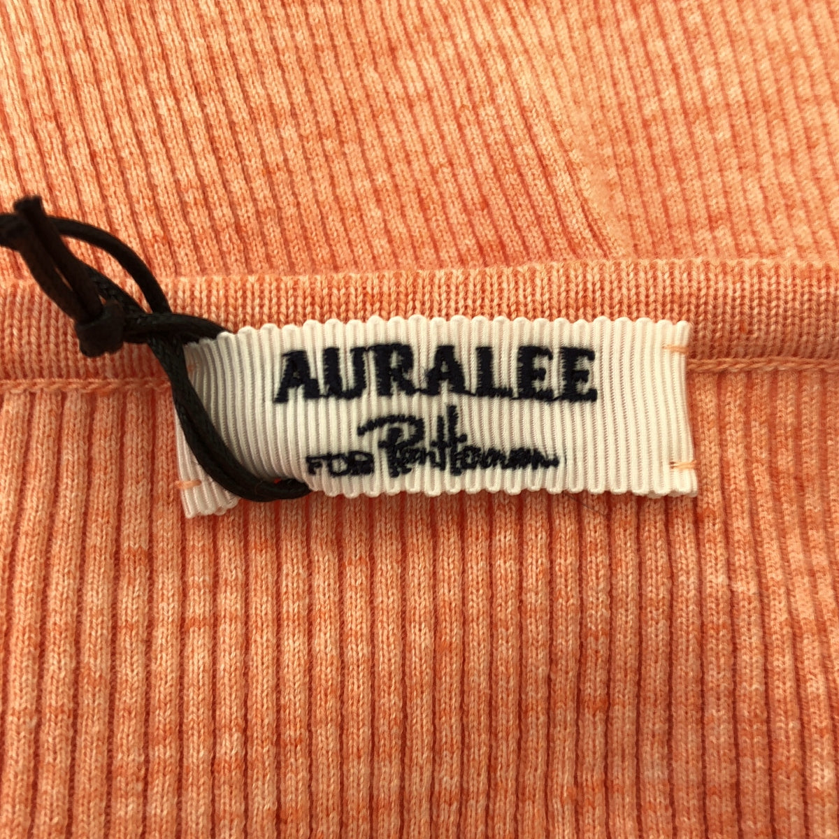 【美品】  AURALEE / オーラリー | 2024SS | × Ron Herman / EXCLUSIVE RIB TURTLE NECK L/S TEE カットソー | 1 | ライトオレンジ | レディース