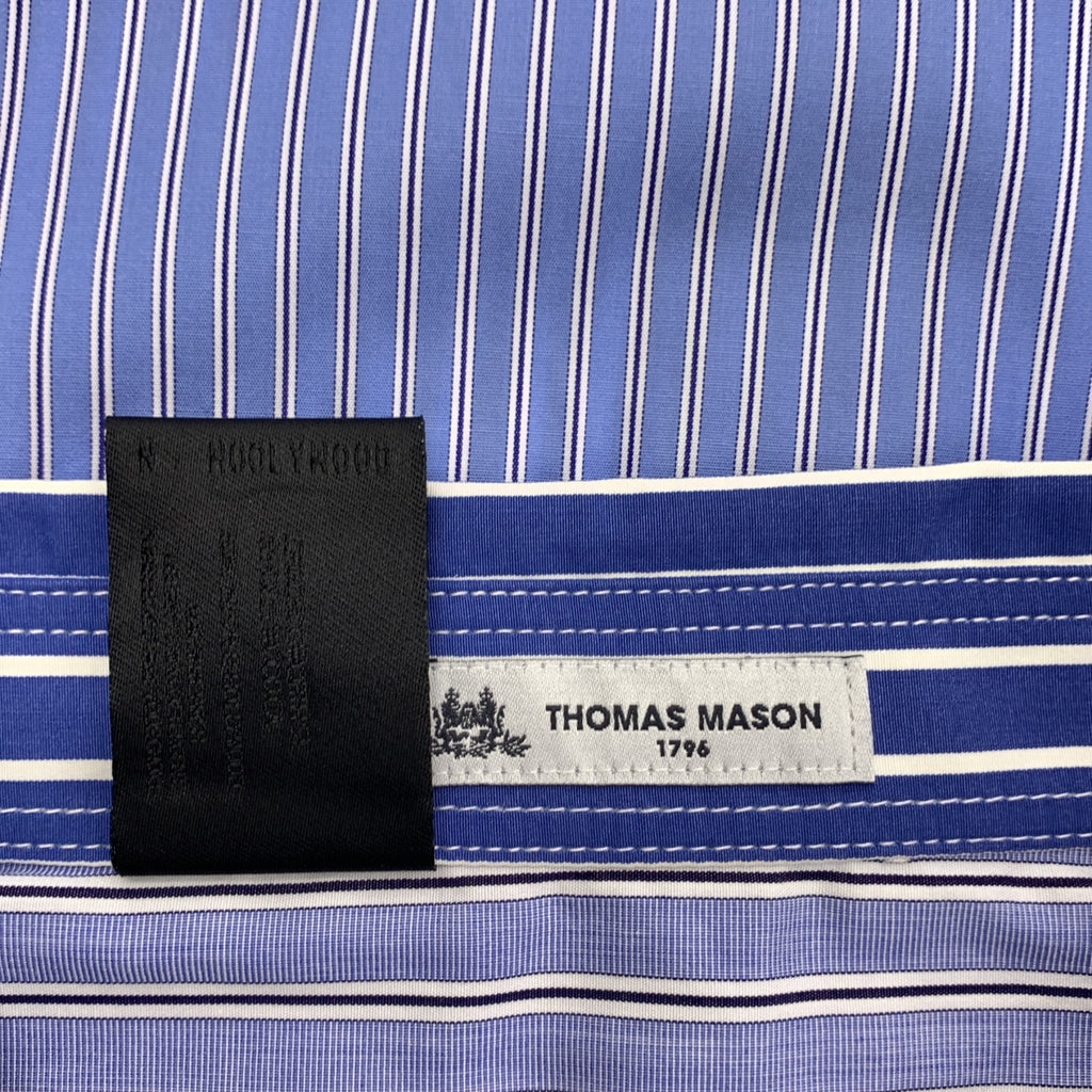 N.HOOLYWOOD / 엔 할리우드 | × THOMAS MASON / 토마스 메이슨 Compile Line / 컴파일 라인 스트라이프 오버 실루엣 셔츠 | 40 | 남성