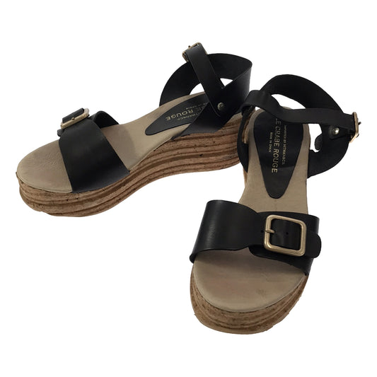 LE CRABE ROUGE | Leather Strap Sandals | Size 36 | Black/Brown | Women's