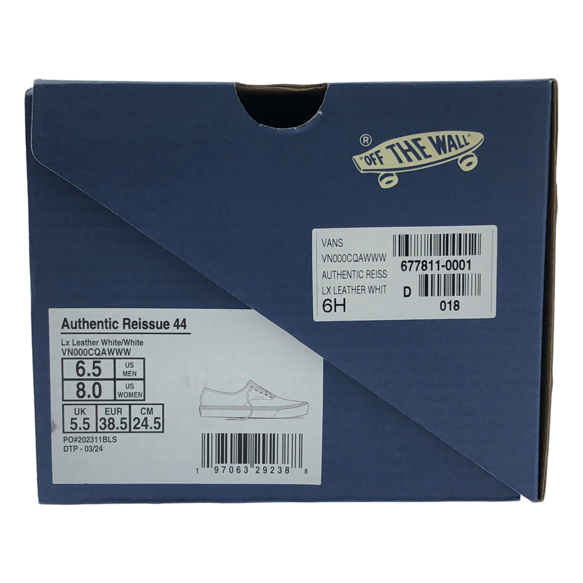 [新品] VANS | 2024SS | AUTHENTIC REISSUE 44 白色皮革套裝 正品復刻皮革低筒運動鞋 | 尺寸 24.5 | 白色 | 男款