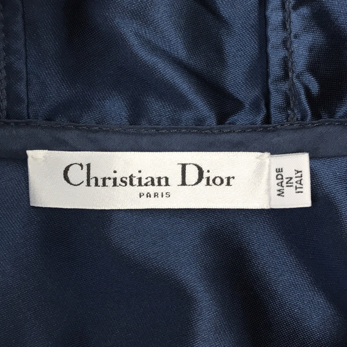 【美品】  Christian Dior / クリスチャンディオール | バックロゴ ハーフジップ フーデッドワンピース | 34 | ネイビー/レッド/シルバー | レディース