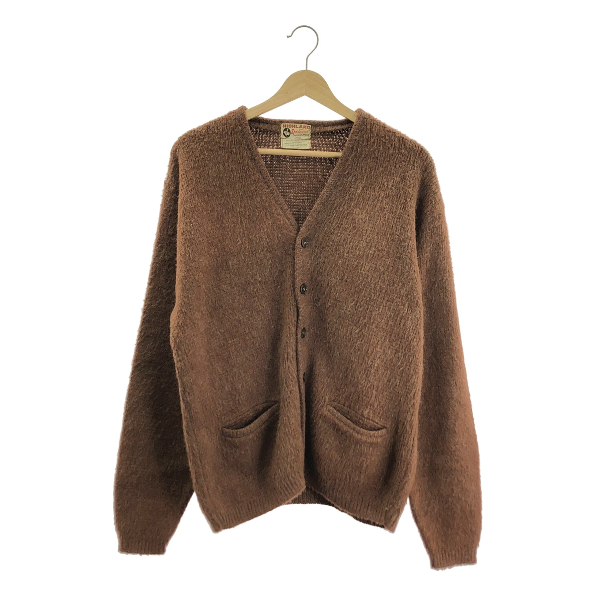 復古/復古服裝 | 高地/20世紀60年代復古馬海毛開襟衫 | L碼 | 男士