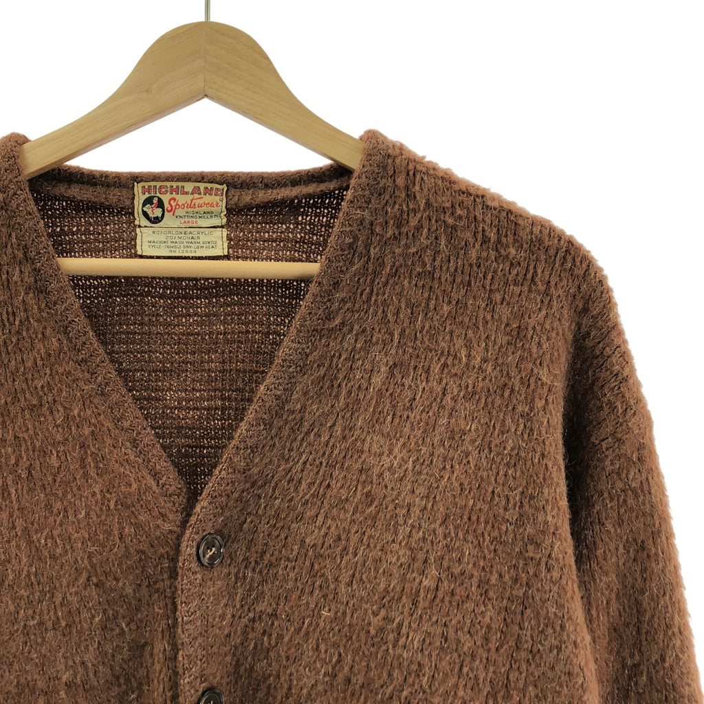 復古/復古服裝 | 高地/20世紀60年代復古馬海毛開襟衫 | L碼 | 男士