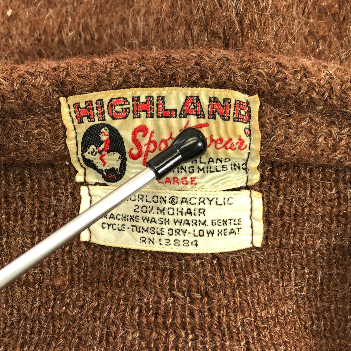 復古/復古服裝 | 高地/20世紀60年代復古馬海毛開襟衫 | L碼 | 男士