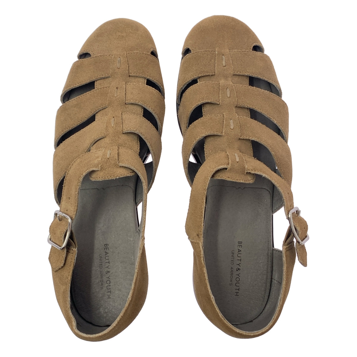 BEAUTY&amp;YOUTH | 絨面革廓爾喀涼鞋 | 尺寸 26 | 米色 | 男士