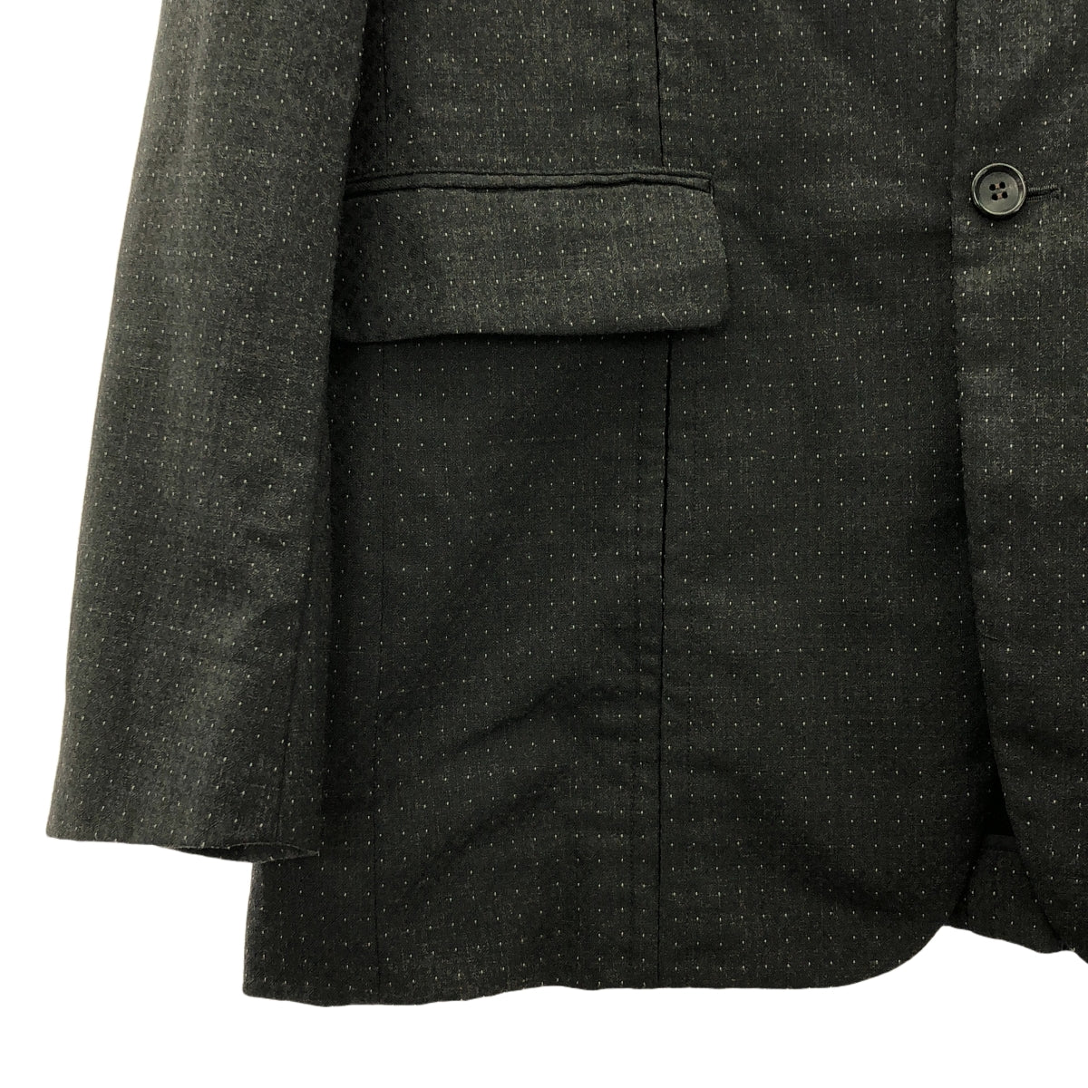 COMME des GARCONS 男士雙色 | 2018春夏 |鑽石圖案聚酯纖維 2B 訂製外套 | XL |炭灰色|男士