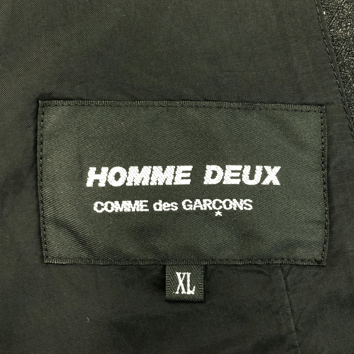 COMME des GARCONS 男士雙色 | 2018春夏 |鑽石圖案聚酯纖維 2B 訂製外套 | XL |炭灰色|男士