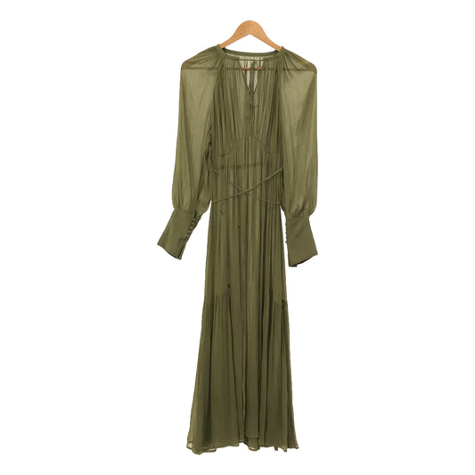 FRAY ID | 2021AW | Willow Chiffon Gathered Dress | 1 | Khaki | Women's