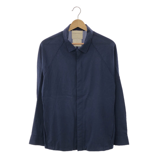 STEPHAN SCHNEIDER / Stephan Schneider | Wool fly front regular collar shirt | 4 | Navy | Men's