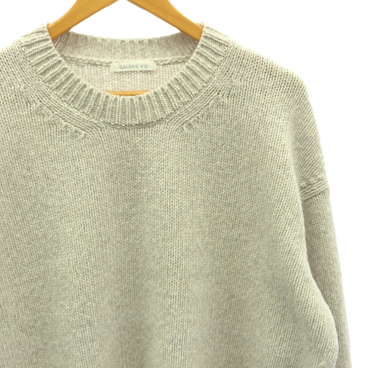 GALERIE VIE | 2022AW | 細毛圓領套頭衫 | S | 淺灰 | 女款