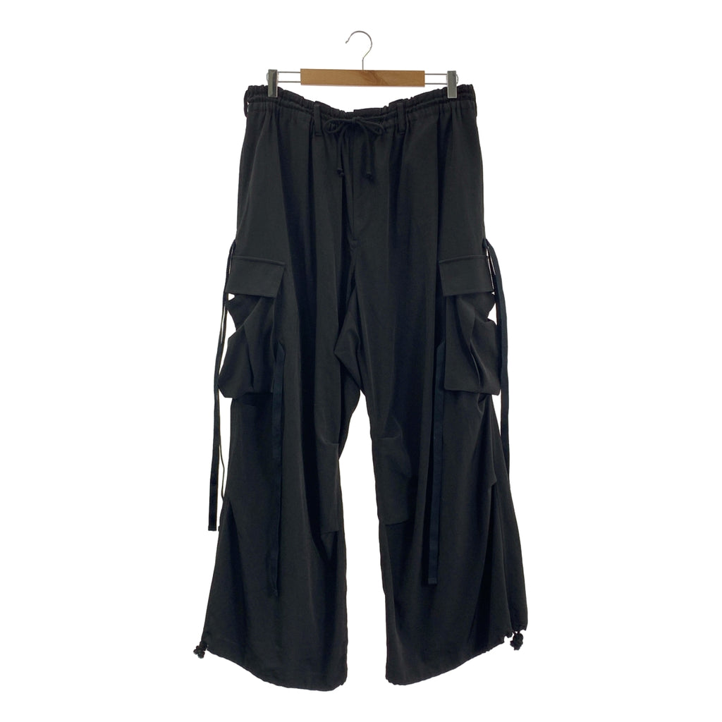 S'YTE YOHJI YAMAMOTO / サイトヨウジヤマモト | CREPE de CHINE ARMY TECHNO PANTS / ドローストリング ワイド カーゴパンツ | 3 | メンズ