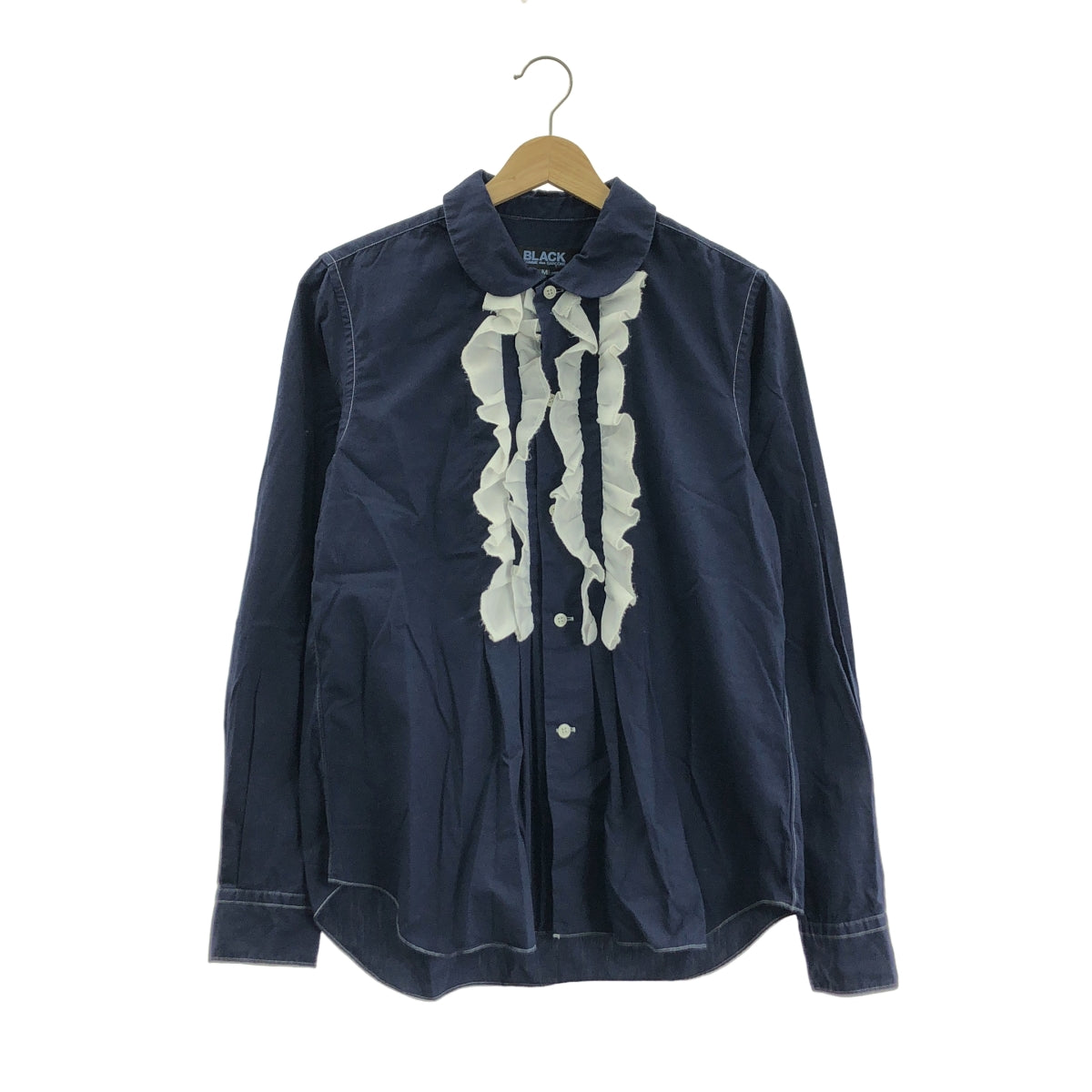 BLACK COMME des GARCONS / 블랙콤 데 걸슨 | 2012SS | 코튼 프릴 라운드 컬러 셔츠 | M | 여성