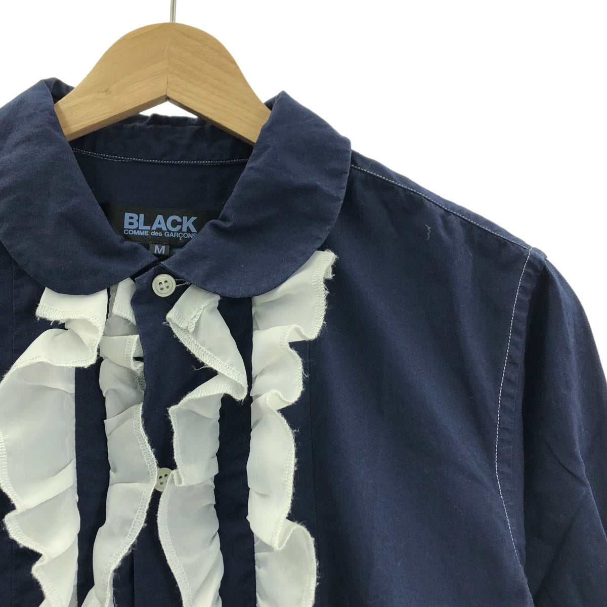 BLACK COMME des GARCONS / 블랙콤 데 걸슨 | 2012SS | 코튼 프릴 라운드 컬러 셔츠 | M | 여성